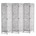 VEVOR Wood Room Divider, 6 Panel Wood Folding Privacy Screen, 66.9 Inches Tall Indoor Carved Partition Divider, Portable Decoration Screen