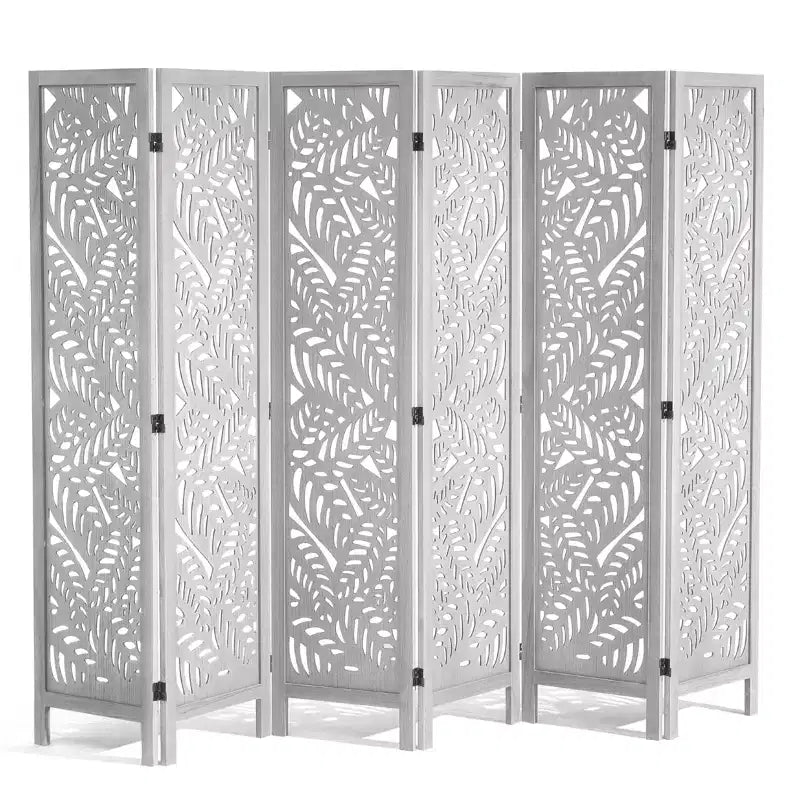 VEVOR Wood Room Divider, 6 Panel Wood Folding Privacy Screen, 66.9 Inches Tall Indoor Carved Partition Divider, Portable Decoration Screen
