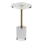 VEVOR Acrylic End Table, Acrylic Side Table with a Solid Base, 11.9 x 11.9 inch Round Tabletop, 21.4 inch High, for Living Room, Bedroom