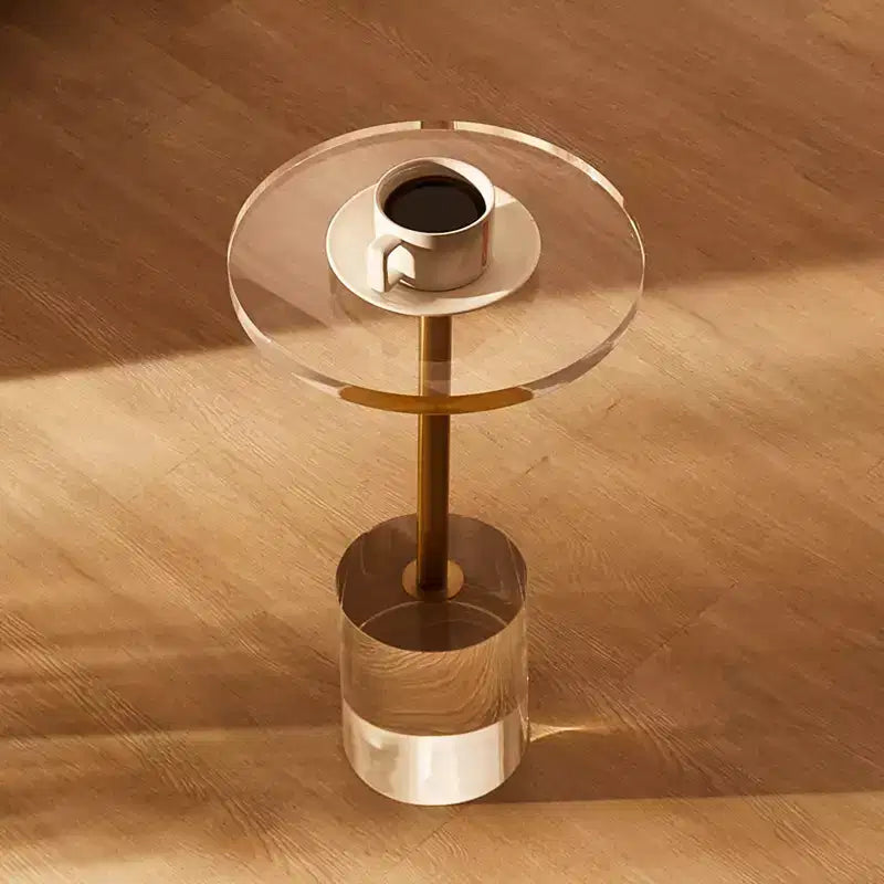 VEVOR Table d'appoint en acrylique, table d'appoint en acrylique avec base solide, plateau rond de 30,2 x 30,2 cm, hauteur de 54,4 cm, pour salon, chambre à coucher