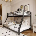 GDF Studio Elton Twin-over-Full Metal Bunk Bed with Ladder
