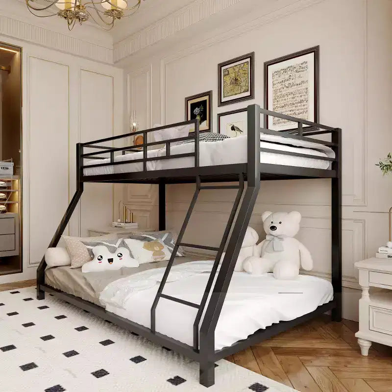 GDF Studio Elton Twin-over-Full Metal Bunk Bed with Ladder