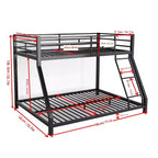 GDF Studio Elton Twin-over-Full Metal Bunk Bed with Ladder