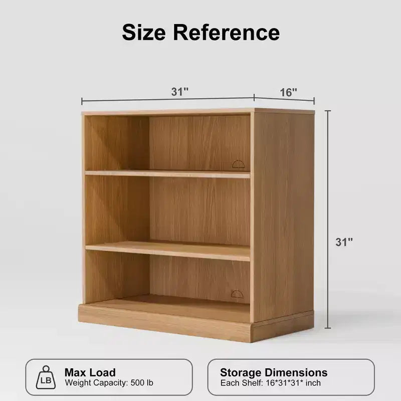 [79 cm | Style scandinave] Étagère de rangement sans porte à grain de bois (Solution de rangement ouverte minimaliste)
