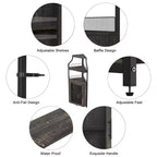 Étagère à vin d'angle, étagère à 5 niveaux avec casier à vin amovible, meuble de bar avec support à verres, petit meuble de salle à manger et buffet avec porte en filet