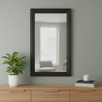 HomeRoots 26 Black Beveled Lines Framed Accent Mirror