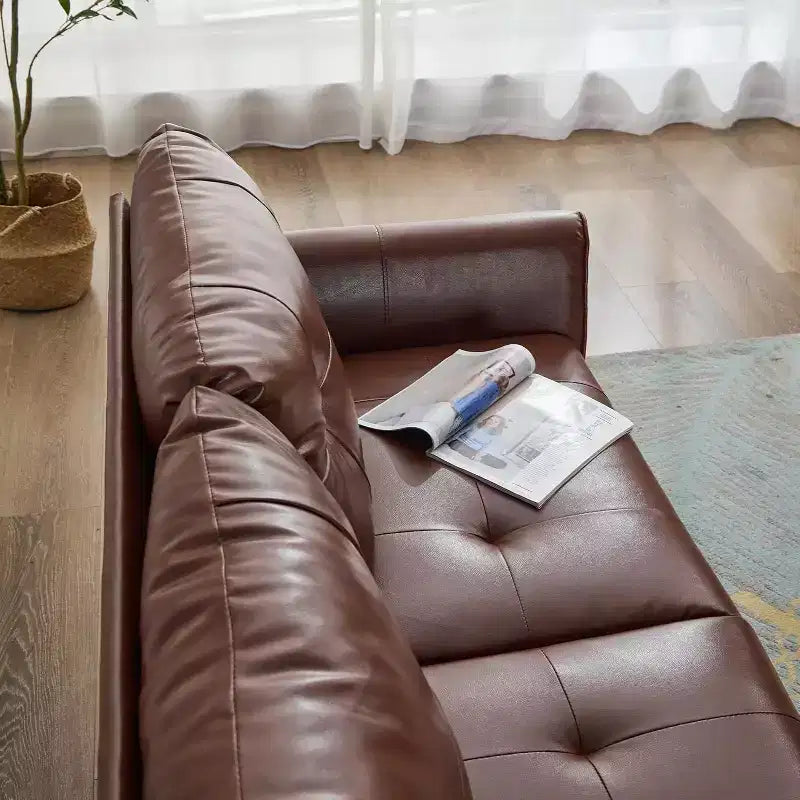 TYBOATLE 61 Causeuse/Canapé d'Angle et Fauteuil Capitonnés Mid-Century Modern, Ensemble Canapé de Luxe en Similicuir pour Salon, Chambre ou Bureau