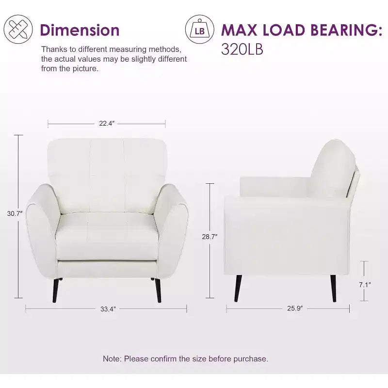 TYBOATLE 61 Causeuse/Canapé d'Angle et Fauteuil Capitonnés Mid-Century Modern, Ensemble Canapé de Luxe en Similicuir pour Salon, Chambre ou Bureau