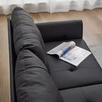 TYBOATLE 61 Causeuse/Canapé d'Angle et Fauteuil Capitonnés Mid-Century Modern, Ensemble Canapé de Luxe en Similicuir pour Salon, Chambre ou Bureau