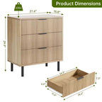 Commode moderne cannelée à 3/5/6 tiroirs avec pieds en métal, meuble de rangement en bois, table de chevet pour chambre à coucher, entrée, couloir