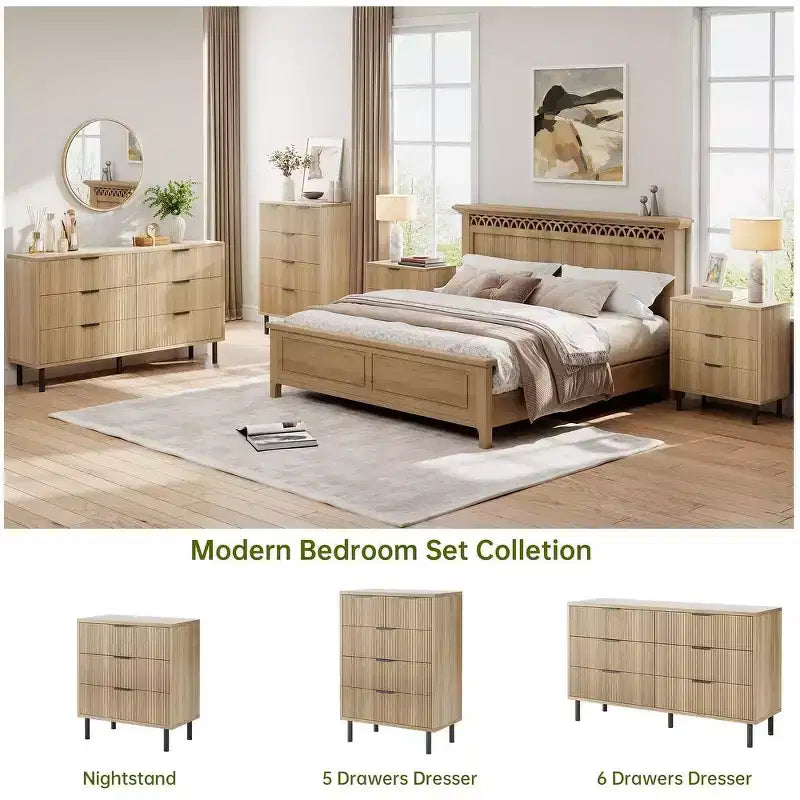 Commode moderne cannelée à 3/5/6 tiroirs avec pieds en métal, meuble de rangement en bois, table de chevet pour chambre à coucher, entrée, couloir