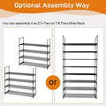 Karl Home 8-Tier Or 2*4-Tier Black Iron Pipe 35.59in. W Shoe Rack