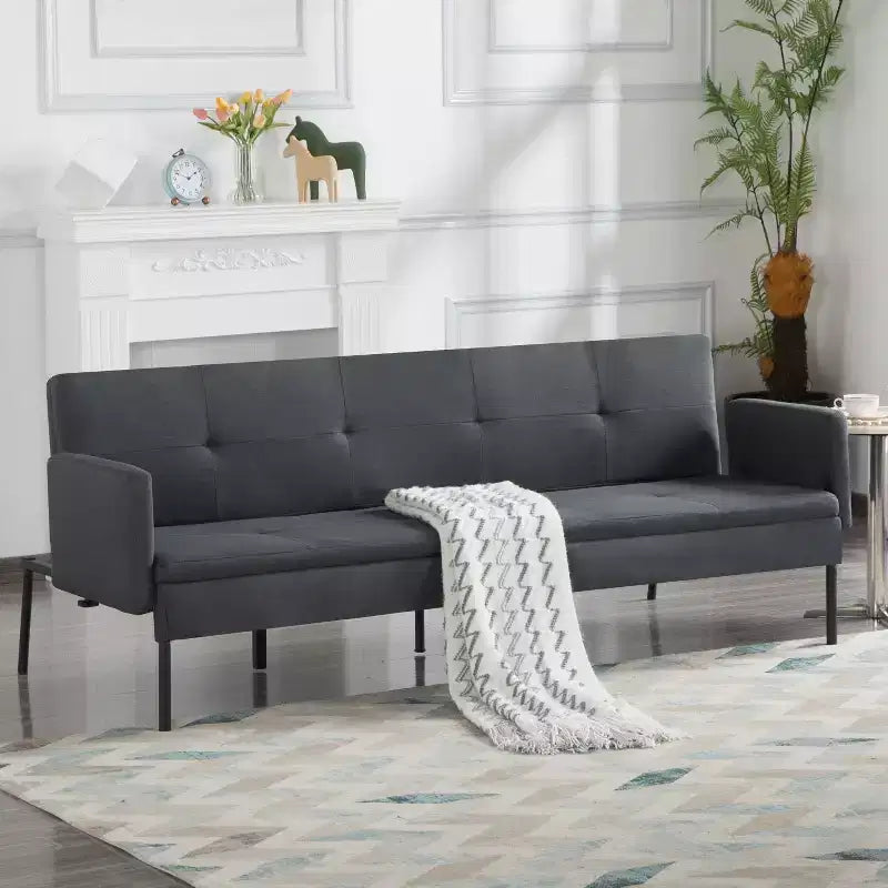 Canapé-lit futon convertible MAYEERTY 74.8 avec dossier réglable sur 5 positions