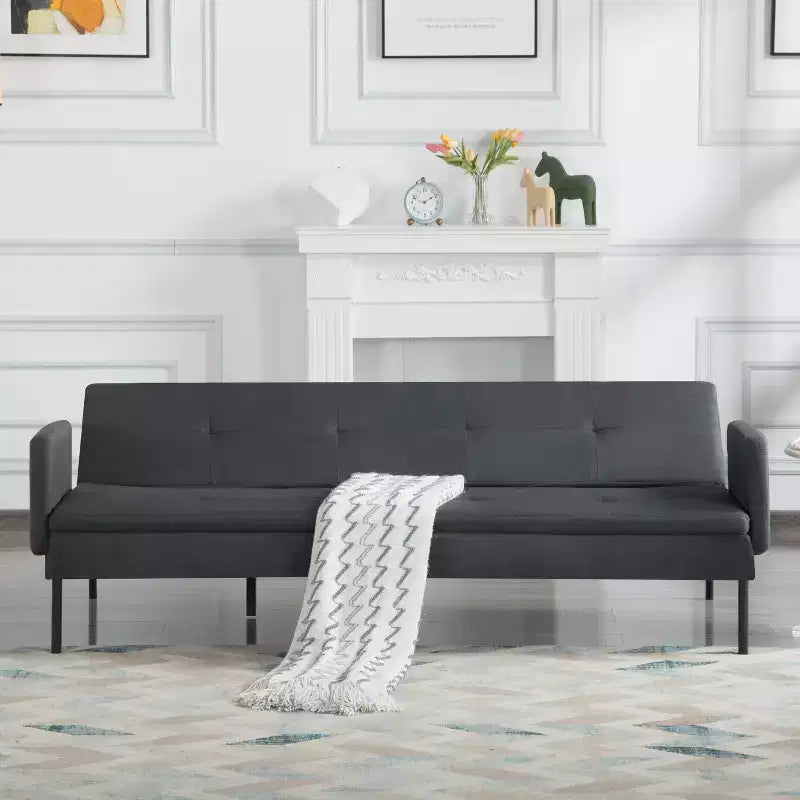 Canapé-lit futon convertible MAYEERTY 74.8 avec dossier réglable sur 5 positions