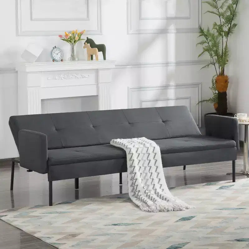Canapé-lit futon convertible MAYEERTY 74.8 avec dossier réglable sur 5 positions