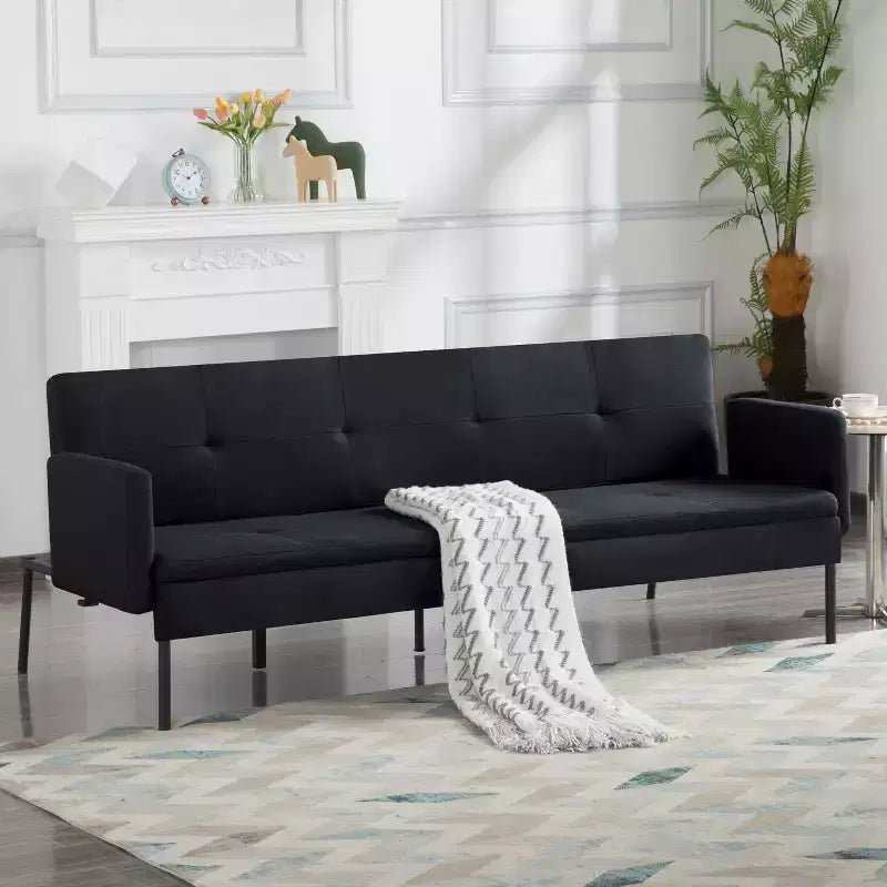 Canapé-lit futon convertible MAYEERTY 74.8 avec dossier réglable sur 5 positions