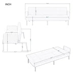 Canapé-lit futon convertible MAYEERTY 74.8 avec dossier réglable sur 5 positions