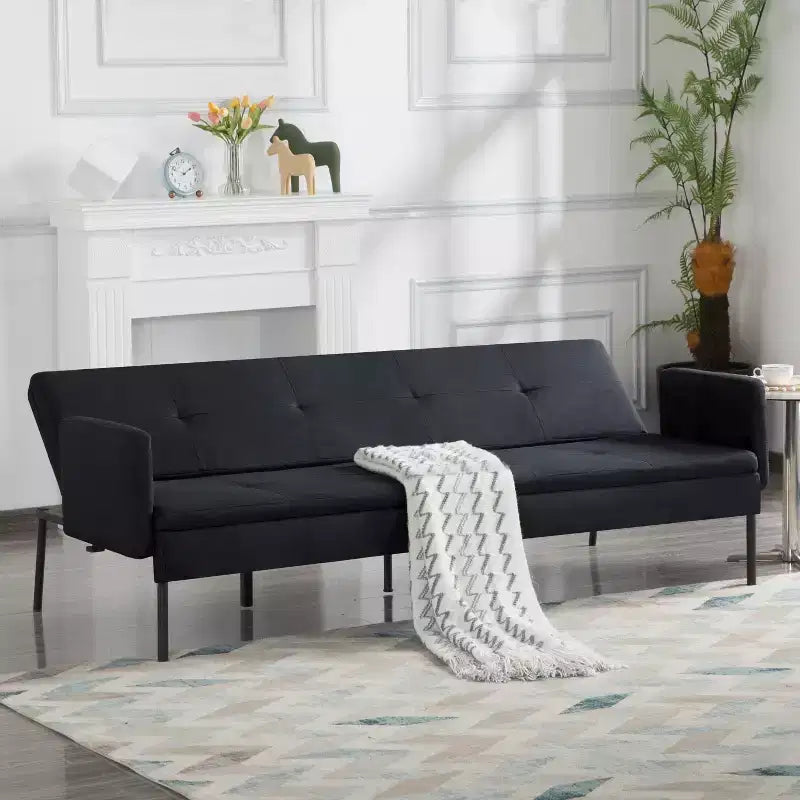 Canapé-lit futon convertible MAYEERTY 74.8 avec dossier réglable sur 5 positions