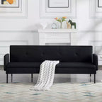 MAYEERTY 74.8 Convertible Futon Sofa Bed with 5-Position Adjustable Backrest