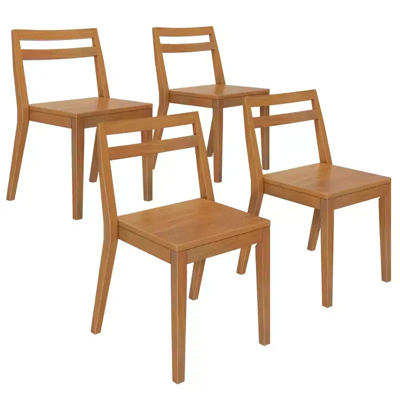 Lot de 4 chaises de salle à manger Now Furniture, chaises de cuisine modernes en bois massif