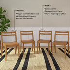 Lot de 4 chaises de salle à manger Now Furniture, chaises de cuisine modernes en bois massif