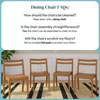 Lot de 4 chaises de salle à manger Now Furniture, chaises de cuisine modernes en bois massif