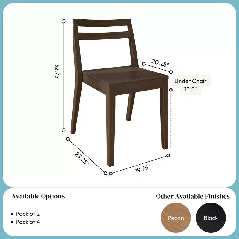 Lot de 4 chaises de salle à manger Now Furniture, chaises de cuisine modernes en bois massif