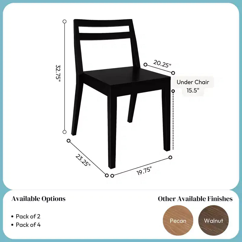 Lot de 4 chaises de salle à manger Now Furniture, chaises de cuisine modernes en bois massif