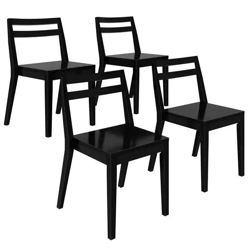 Lot de 4 chaises de salle à manger Now Furniture, chaises de cuisine modernes en bois massif