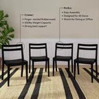 Lot de 4 chaises de salle à manger Now Furniture, chaises de cuisine modernes en bois massif