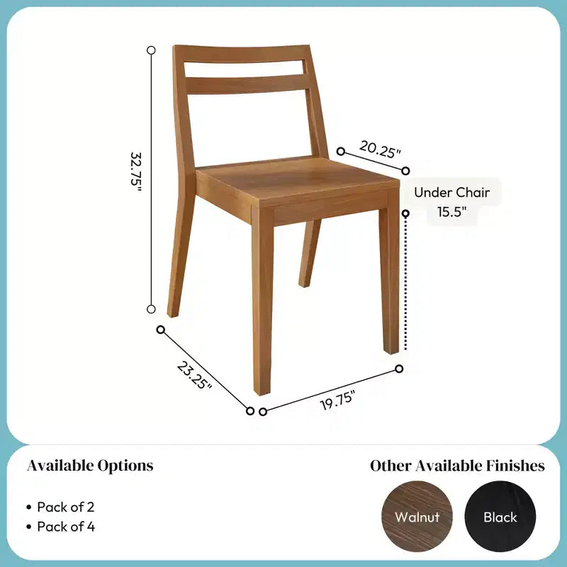 Lot de 4 chaises de salle à manger Now Furniture, chaises de cuisine modernes en bois massif