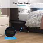 Lit escamotable Mjkone Murphy Queen, lit coffre Cube avec station de charge et espace de rangement