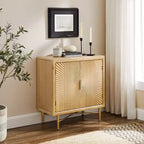 Art Leon Modern Wood Cabinet Sideboard with Textured Door Decoration