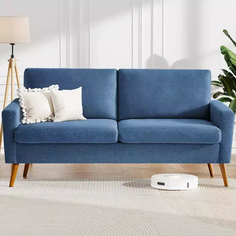 Dyonery 68 Canapé en tissu confortable avec coussin à ressorts en bois massif, siège profond moderne