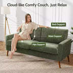 Dyonery 68 Canapé en tissu confortable avec coussin à ressorts en bois massif, siège profond moderne