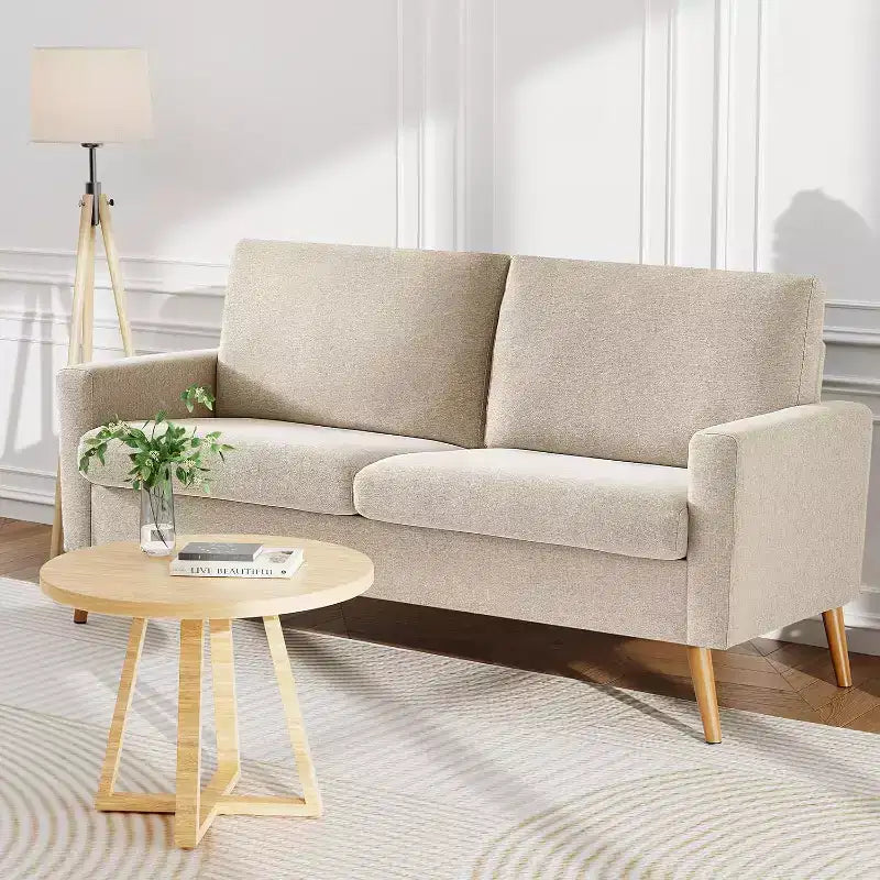 Dyonery 68 Canapé en tissu confortable avec coussin à ressorts en bois massif, siège profond moderne
