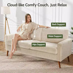 Dyonery 68 Canapé en tissu confortable avec coussin à ressorts en bois massif, siège profond moderne