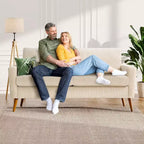 Dyonery 68 Canapé en tissu confortable avec coussin à ressorts en bois massif, siège profond moderne