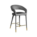 Meridian Furniture,Destiny Grey Velvet Stool