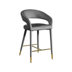 Meridian Furniture,Destiny Grey Velvet Stool