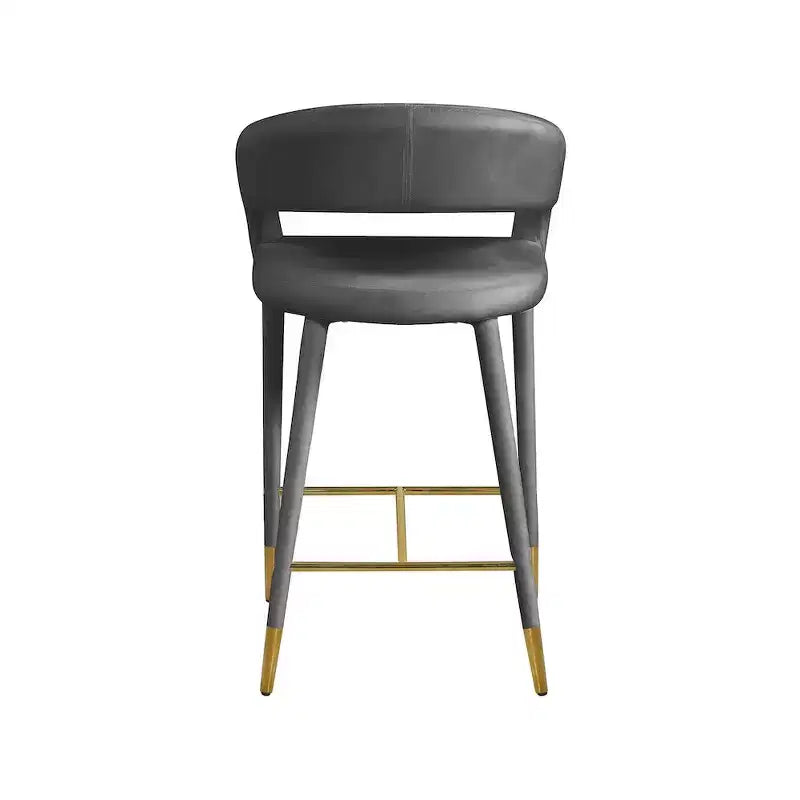 Meridian Furniture, Tabouret Destiny en velours gris