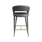 Meridian Furniture, Tabouret Destiny en velours gris
