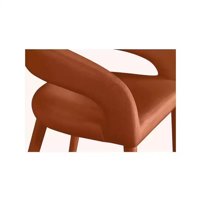Meridian Furniture, Tabouret en velours couleur cognac Destiny
