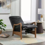 Bestier 26 Fauteuil inclinable pour adulte, fauteuil luxueux en cuir ciré à l'huile avec repose-pieds, fauteuil inclinable rembourré pour salon et lecture
