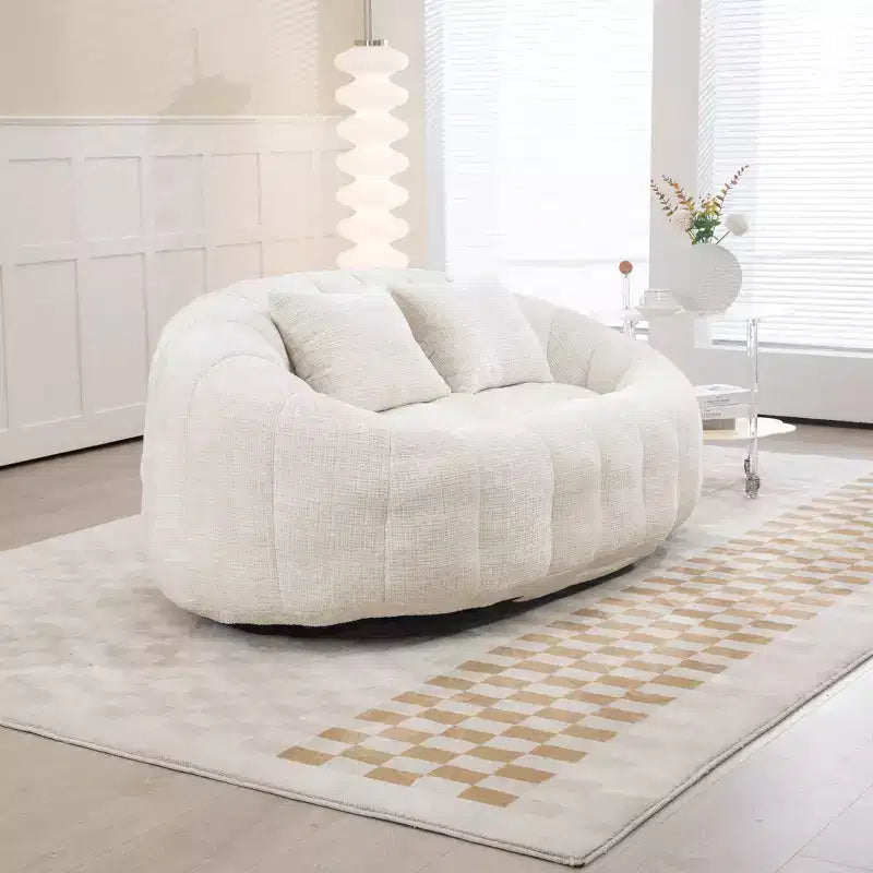 MAYEERTY Bean Bag Sofa Beige Chenille High Back for Adults Kids Indoor Outdoor