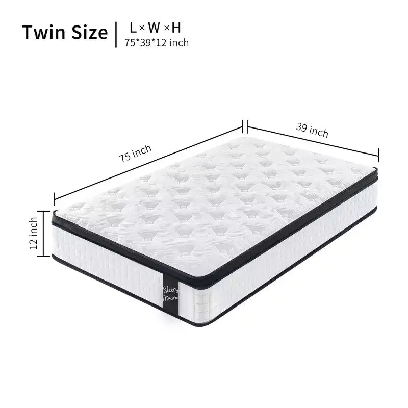GDFStudio Cliff Modern 12 Breathable Cool Cover and Memory Foam Hybrid Mattress