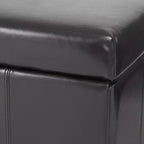 GDFStudio Stanford Pouf de rangement contemporain en cuir reconstitué avec coutures horizontales