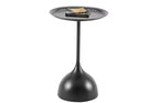 Lot de 2 tables d'appoint, tables basses rondes en métal avec bords relevés, petite table d'appoint moderne pour salon ou chambre à coucher, montage facile