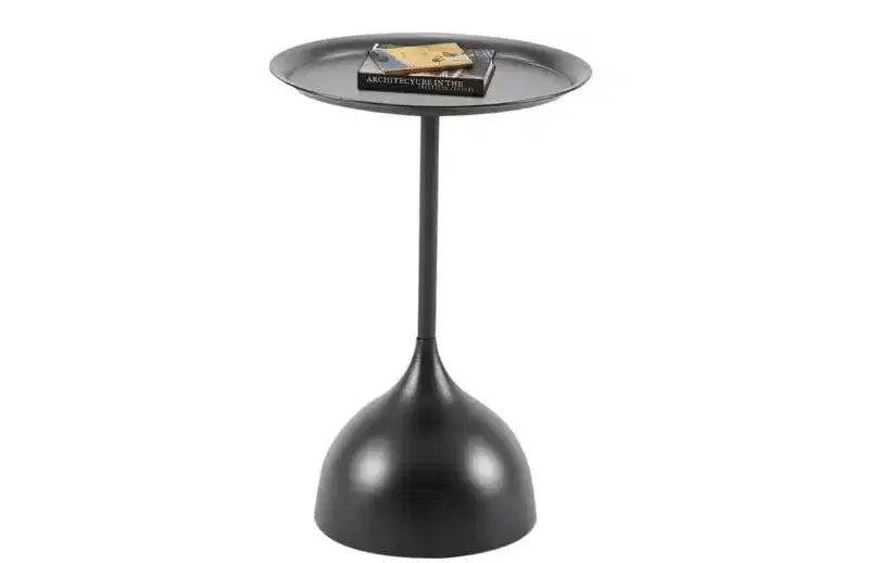 Lot de 2 tables d'appoint, tables basses rondes en métal avec bords relevés, petite table d'appoint moderne pour salon ou chambre à coucher, montage facile