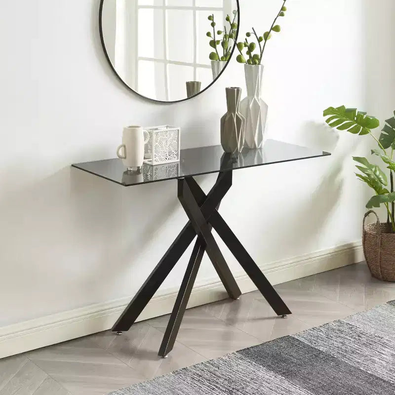 Probe Hues 45.3 Inch Glass Top Coffee Table